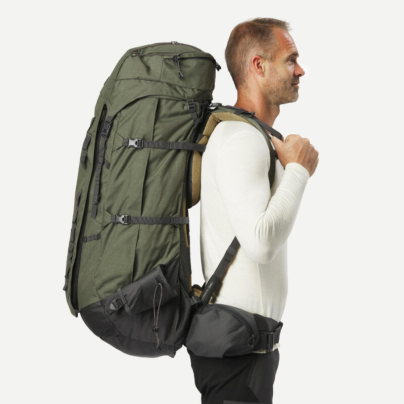 Erkek Outdoor Trekking Sırt Çantası - Haki - 90+10 L - MT900 Symbium