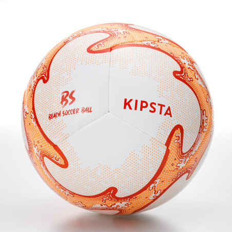 Žoga za nogomet na mivki Hybrid (velikost 5) - Bela/oranžna