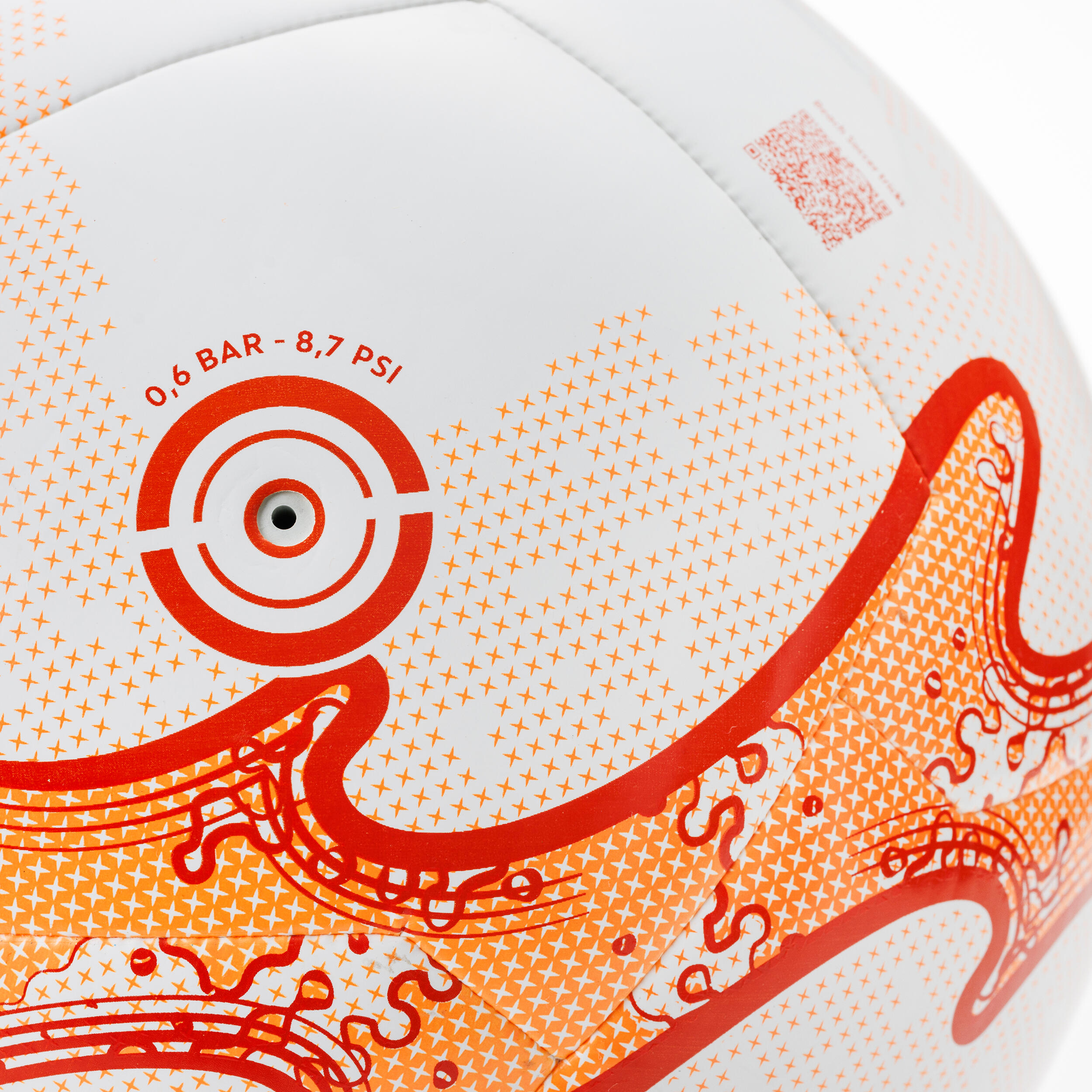 BEACH SOCCER BALL HYBRID LIGHT SIZE 5 WHITE / ORANGE