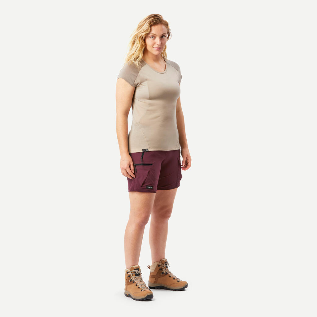 SHORT TREKKING MUJER MT500 CAFÉ