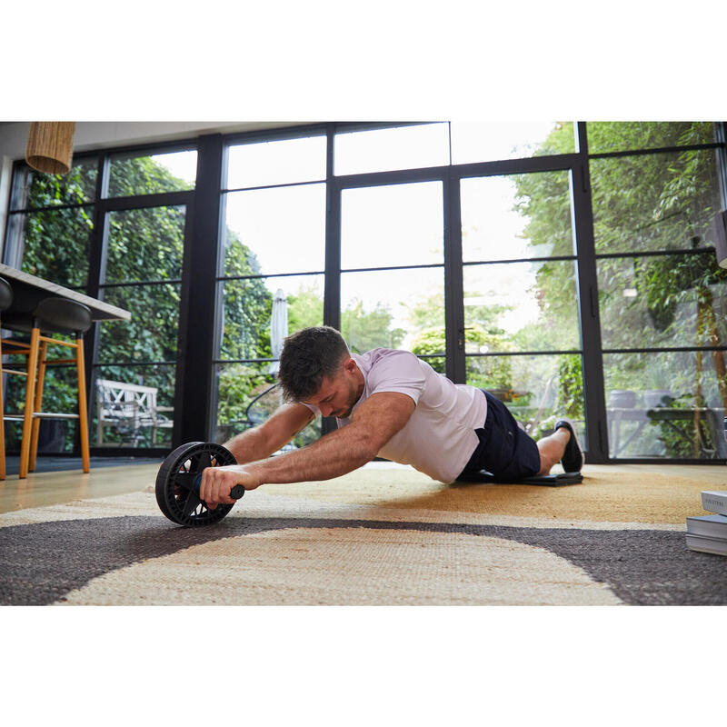 Roată abdominală 2 poziții Bodybuilding Ab wheel Negru 