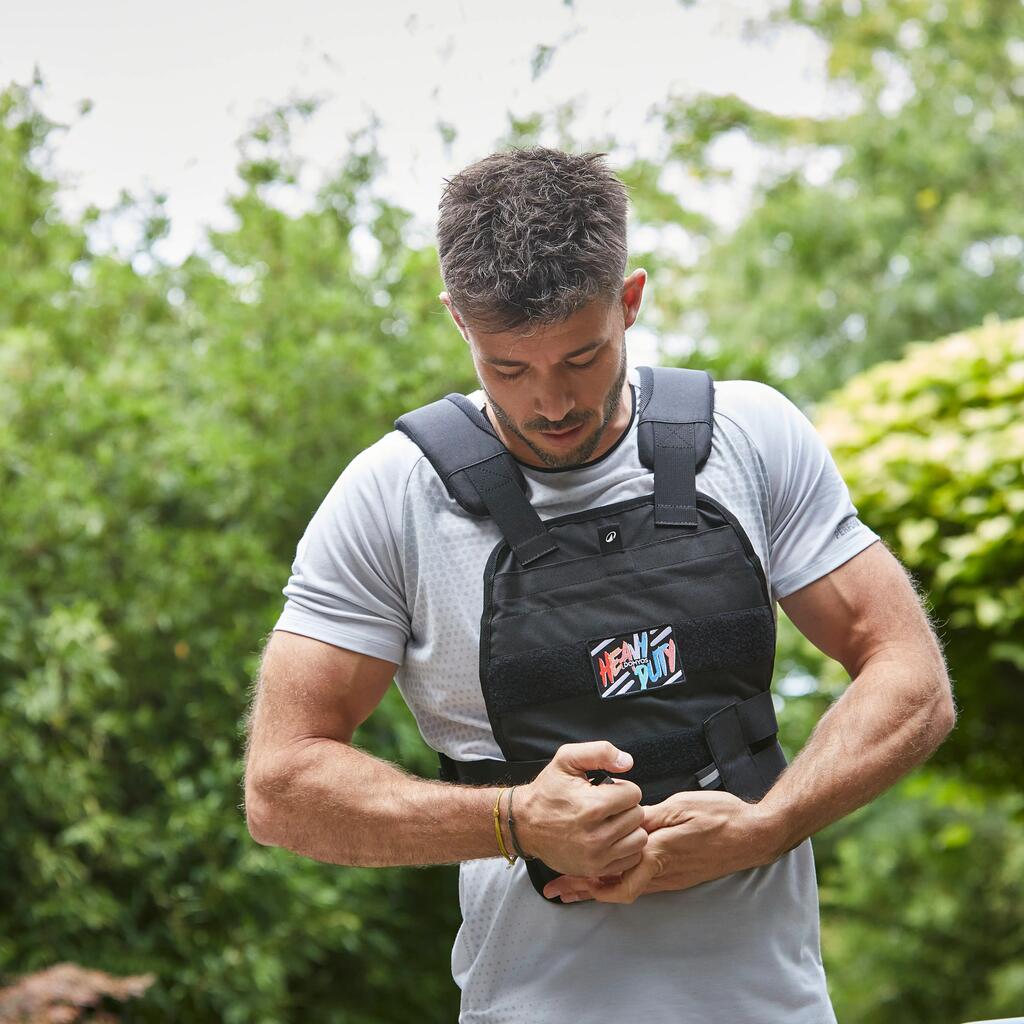 Gilet lesté de musculation ajustable - 6 à 10kg