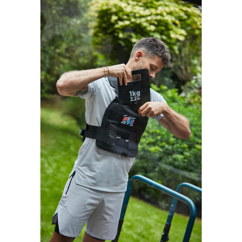 Gilet lesté de musculation ajustable - 6 à 10kg