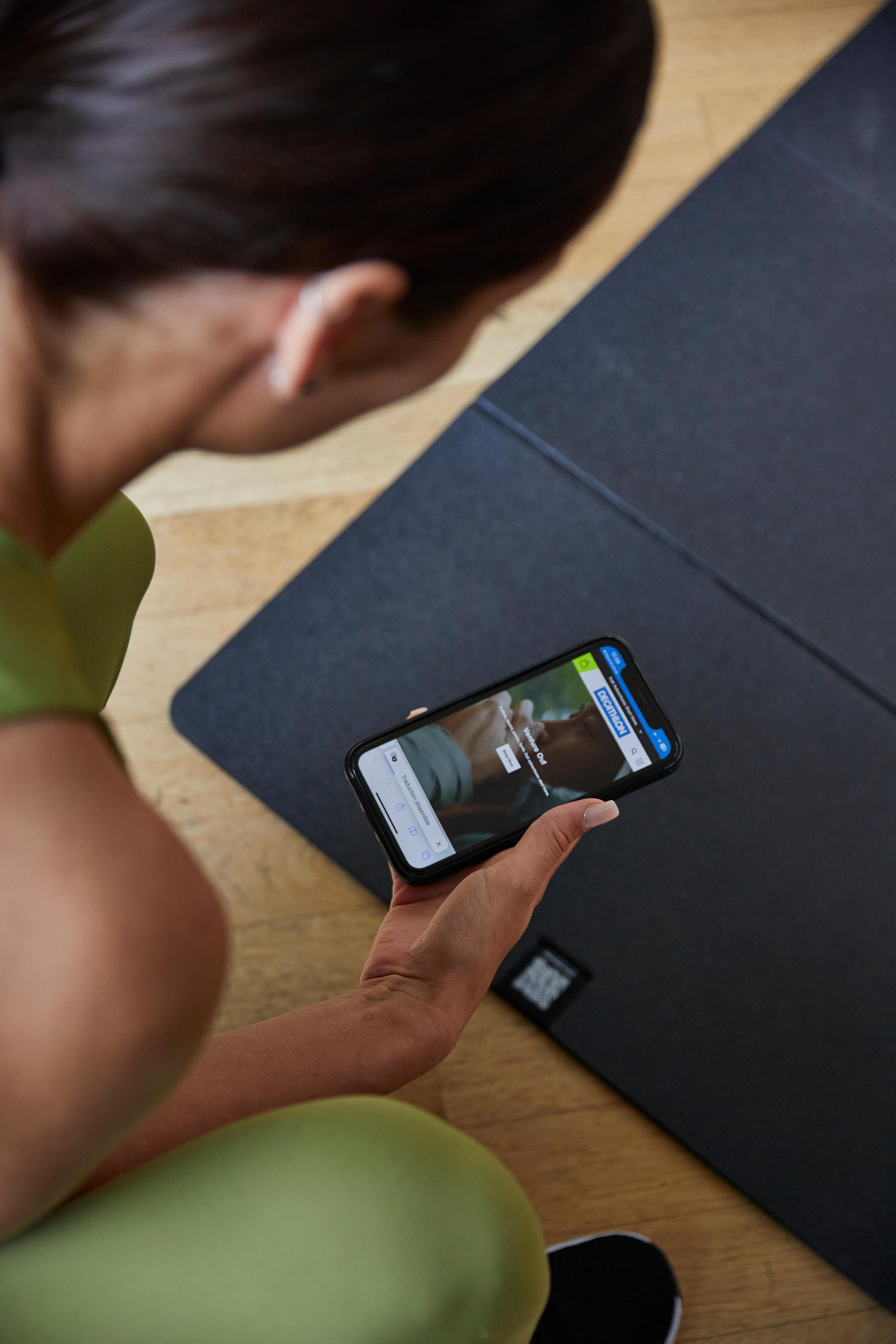 Tapis de fitness pliable résistant intérieur et extérieur épaisseur 8 mm, noir 5/6