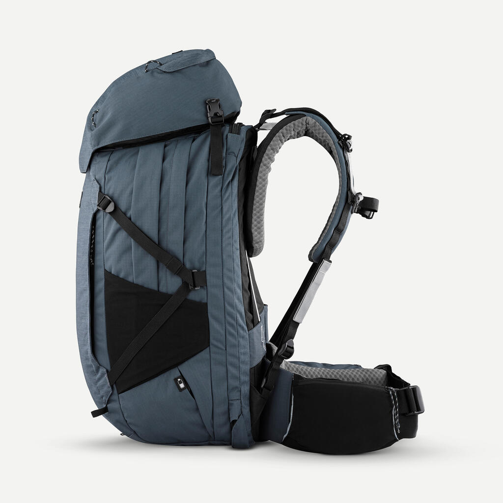 Sieviešu trekinga mugursoma ar kofera veida atvērumu “Travel 900”, 50+6 l
