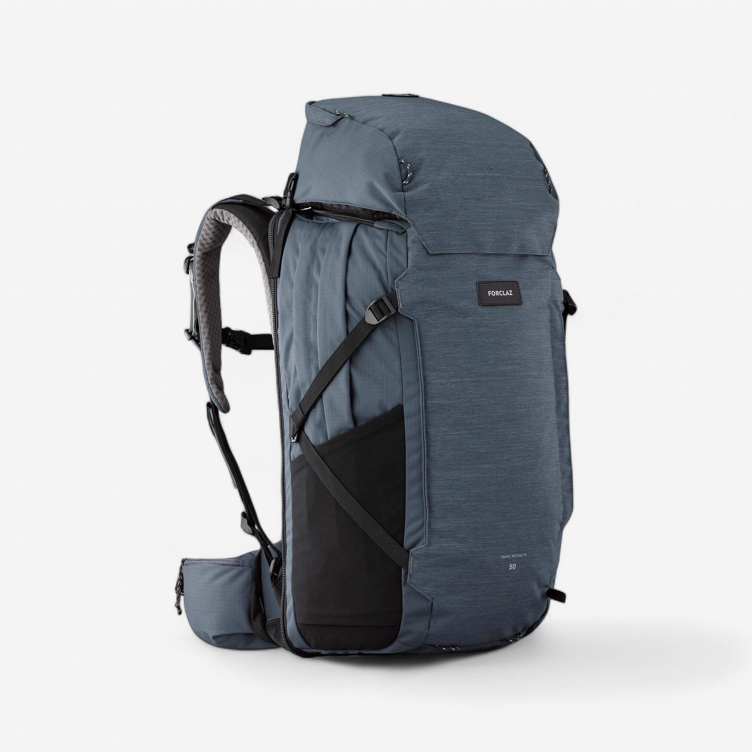 Women's Travel 900 50+6L suitcase-style travel backpack - Grey -  2