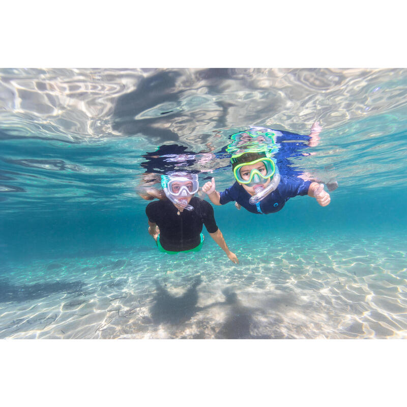 Máscara e Tubo de Snorkeling 100 Adulto Azul claro (Conjunto)