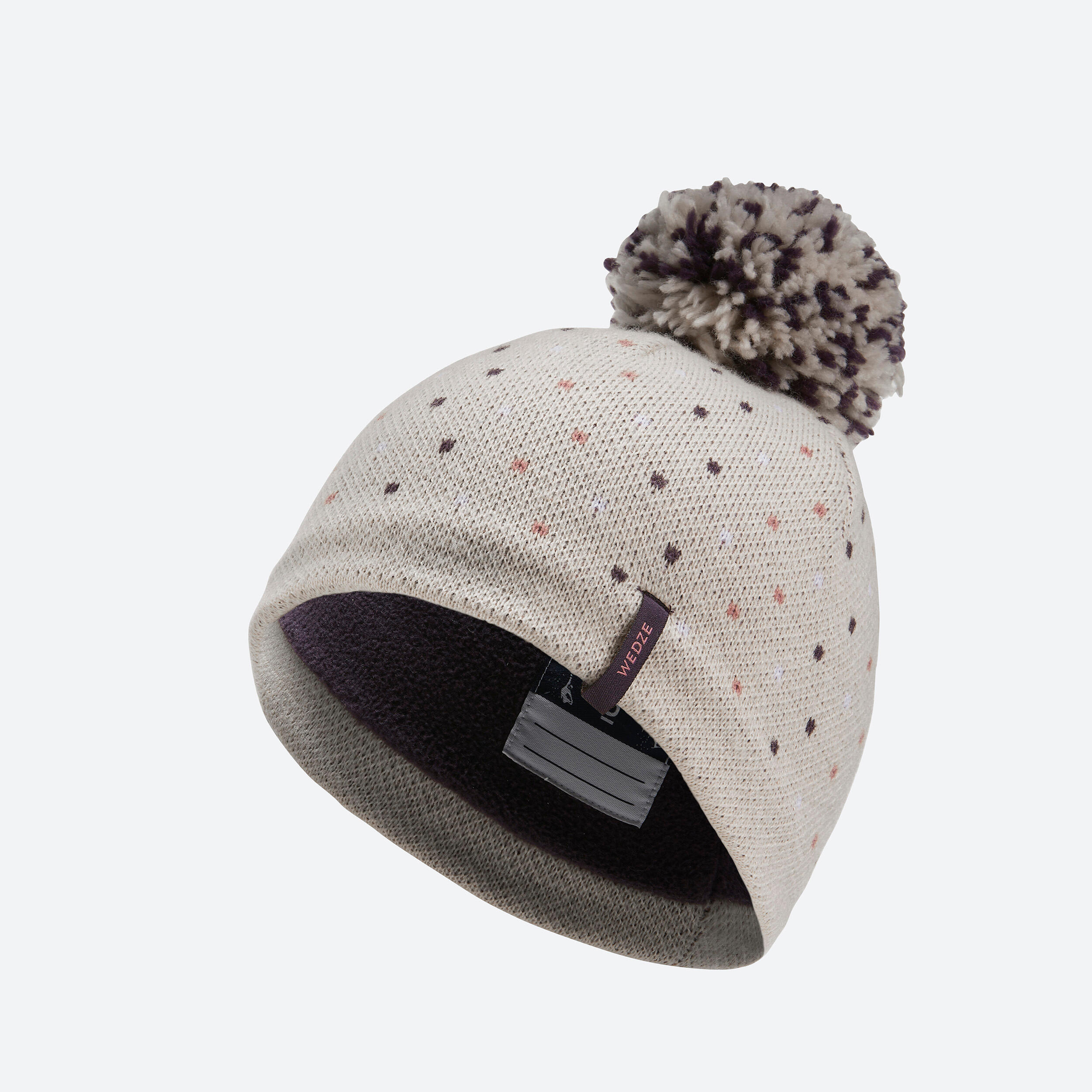 Baby Ski/Sledge Hat and Snood – WARM Beige Spots 3/8