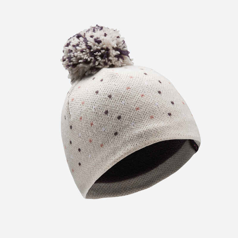 Baby Ski/Sledge Hat and Snood WARM Beige Spots Decathlon