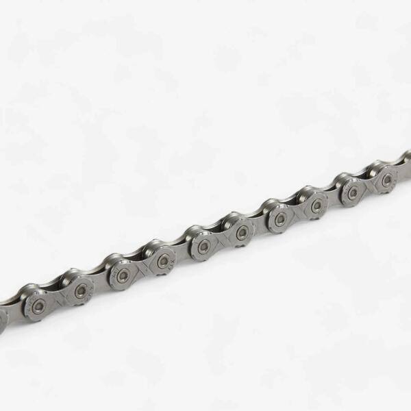 Silver eleven-speed bike chain
