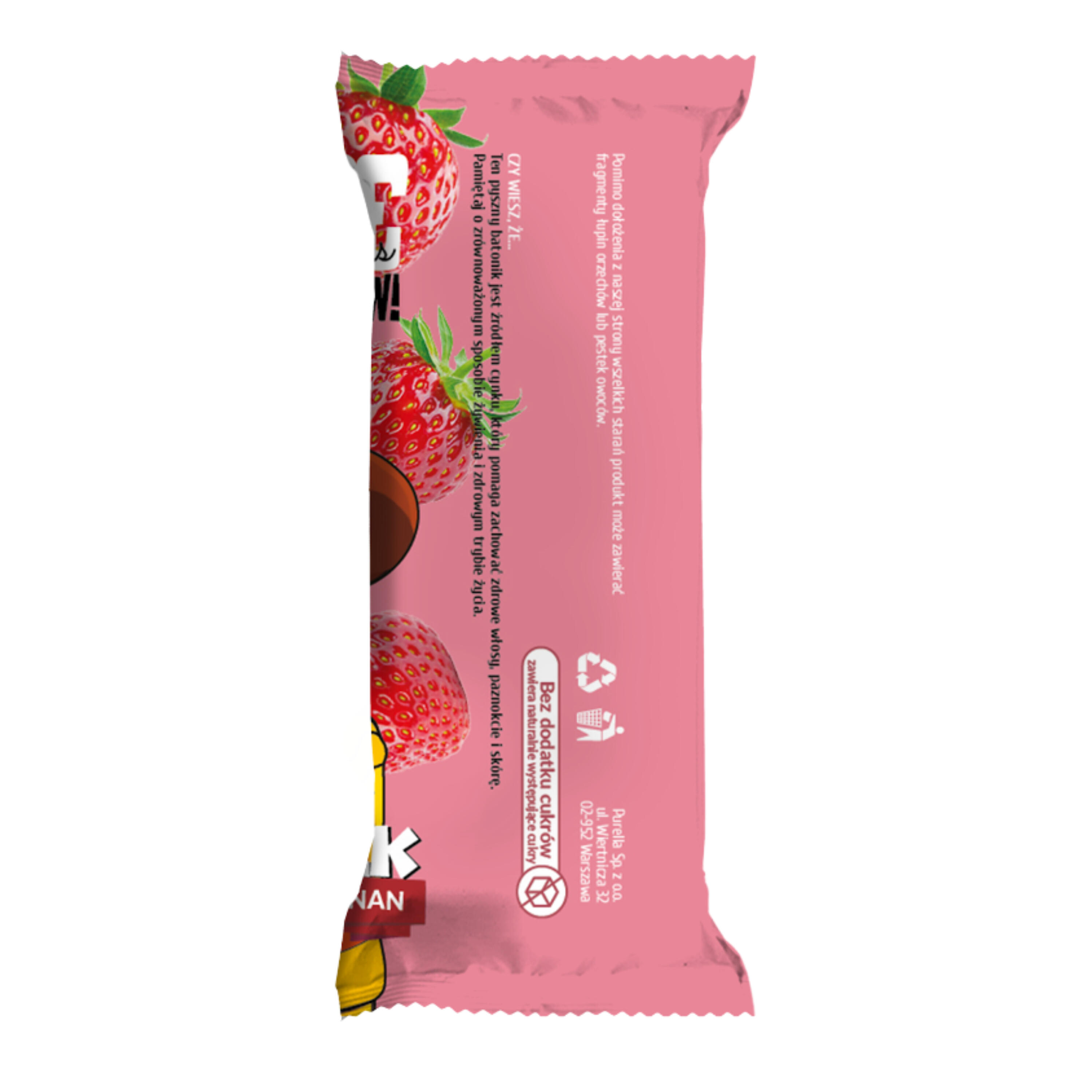 BeRAW kids batonik truskawka-banan 25g 2/3