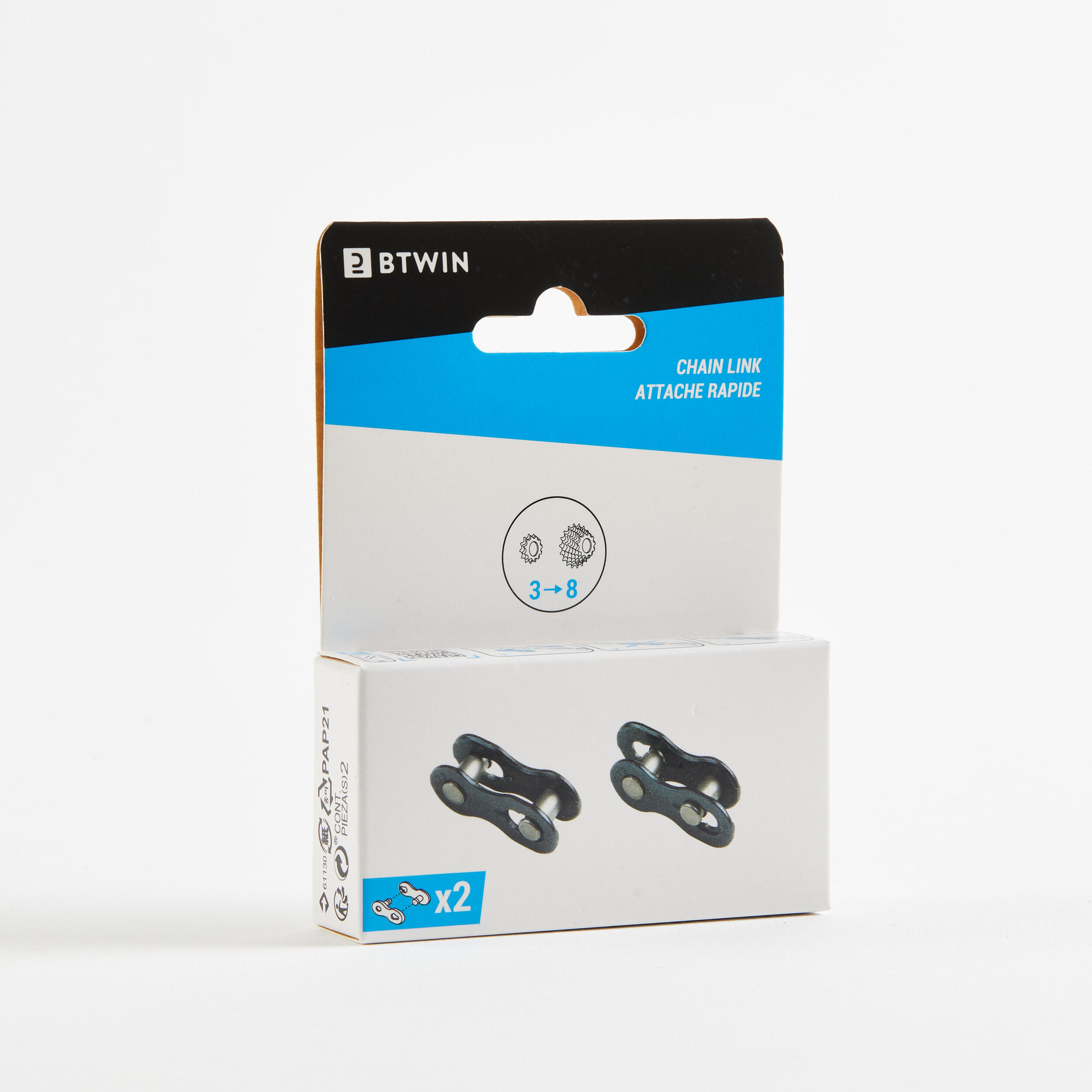 Lot de deux attaches rapides de chaîne de vélo 3 à 8 vitesses - DECATHLON