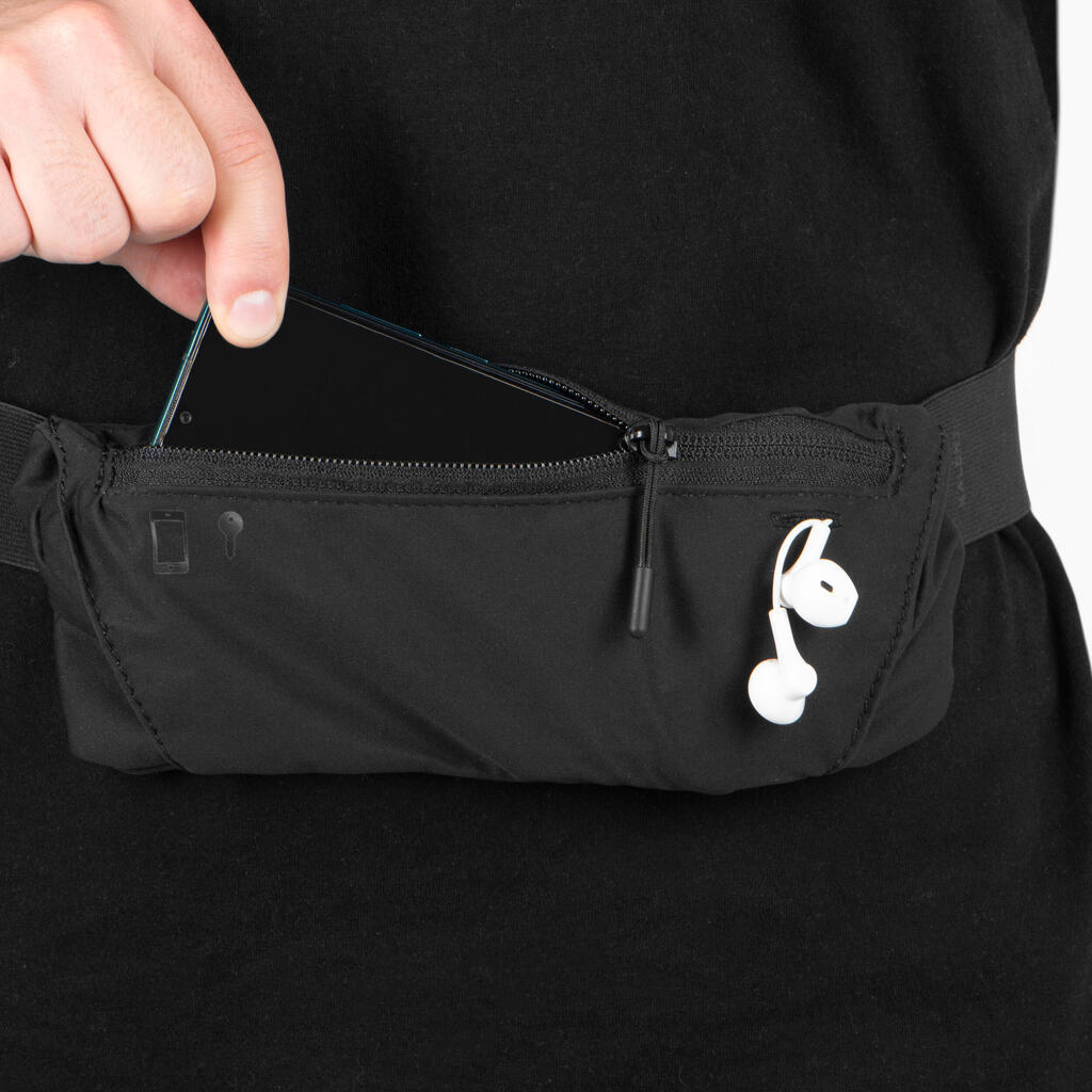 Ceinture de running smartphone homme femme -kiprun basique 2 gris
