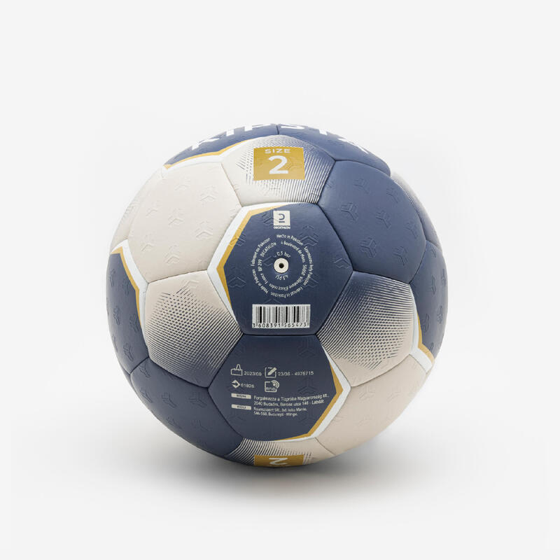 Bola de Andebol H500 Hybrid Tamanho 2 Azul/Cinzento