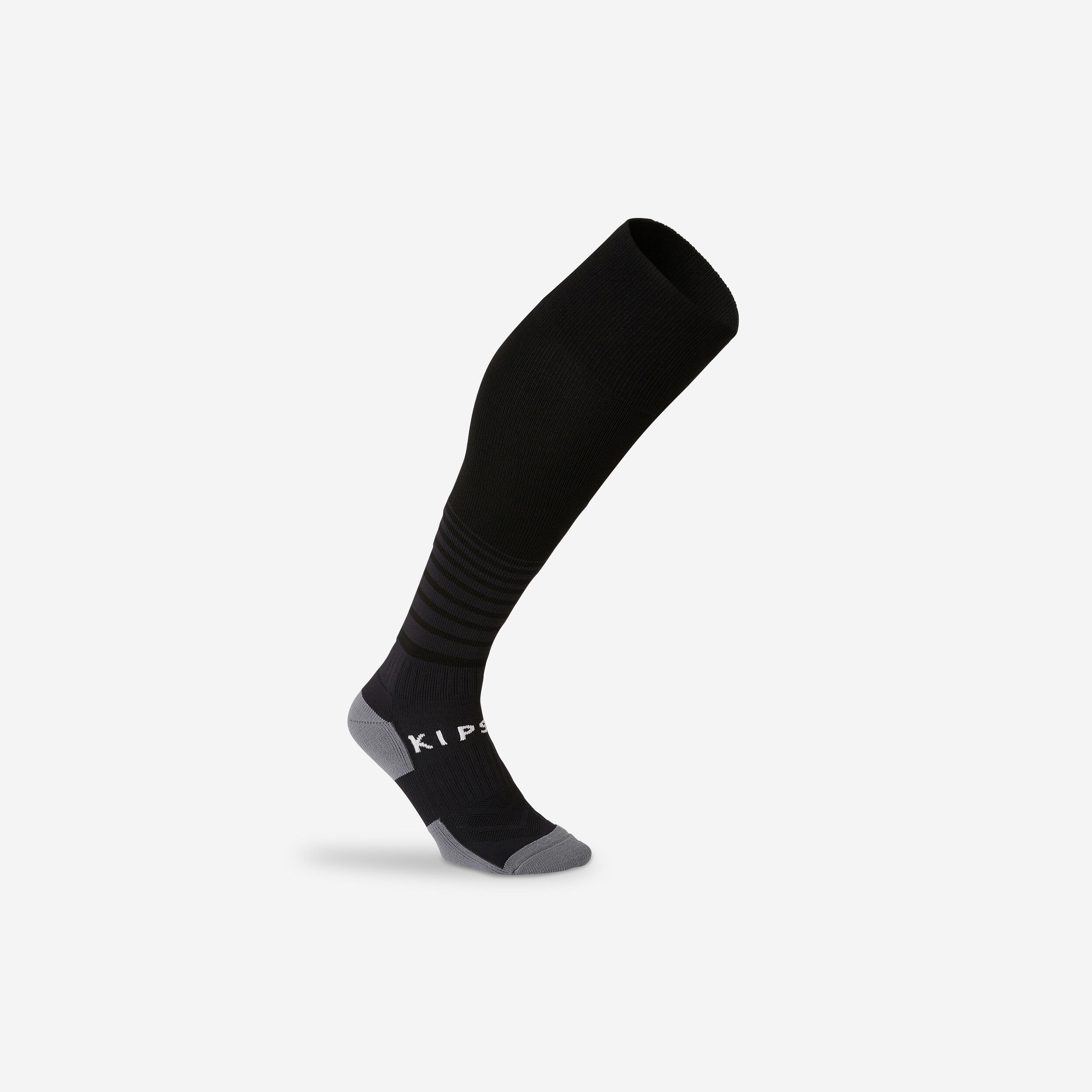 F500 Soccer Socks Black with Stripes - Kids' - KIPSTA