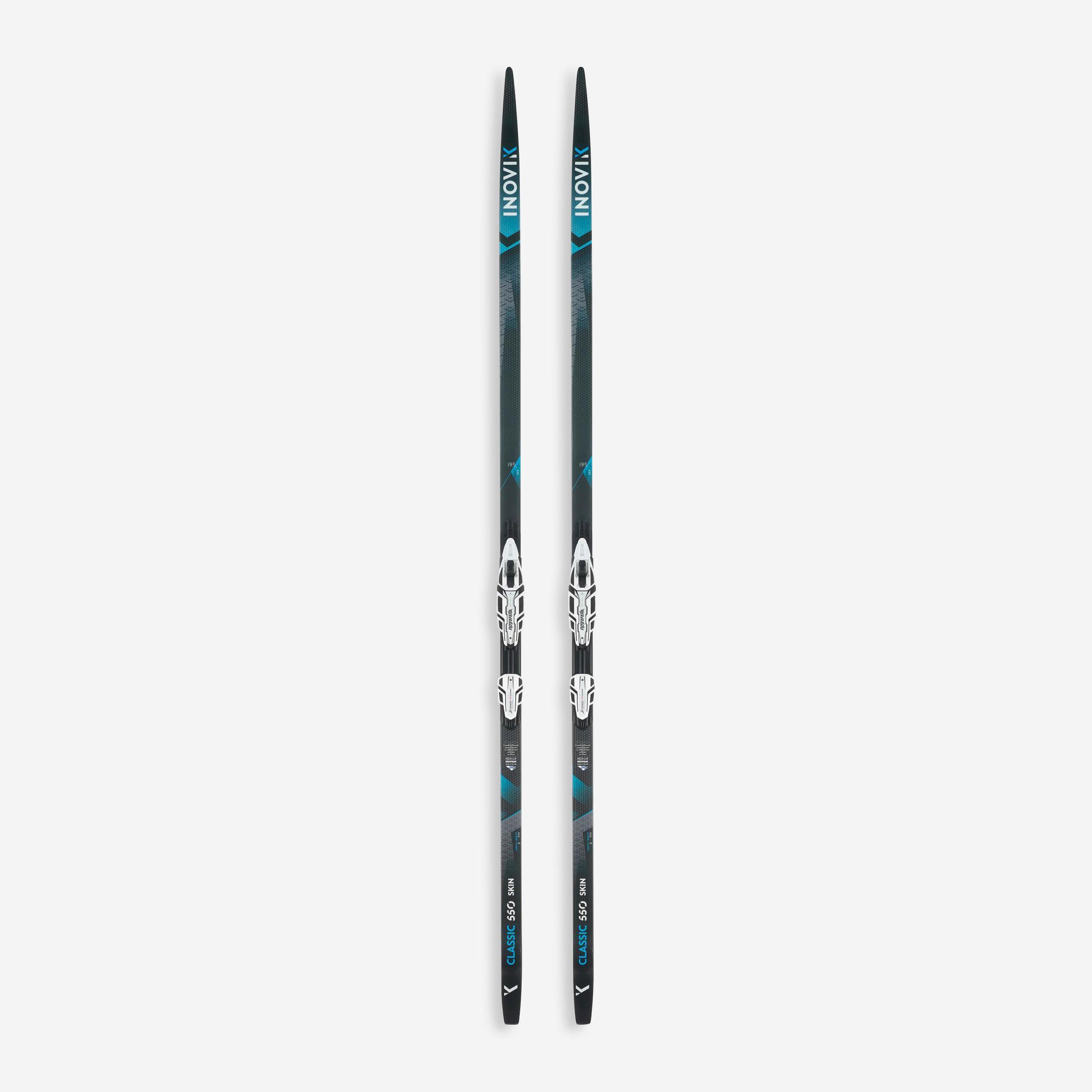 INOVIK Classic Cross-country 550 skis with skins - Soft Camber +XCELERATOR PRO Bindings