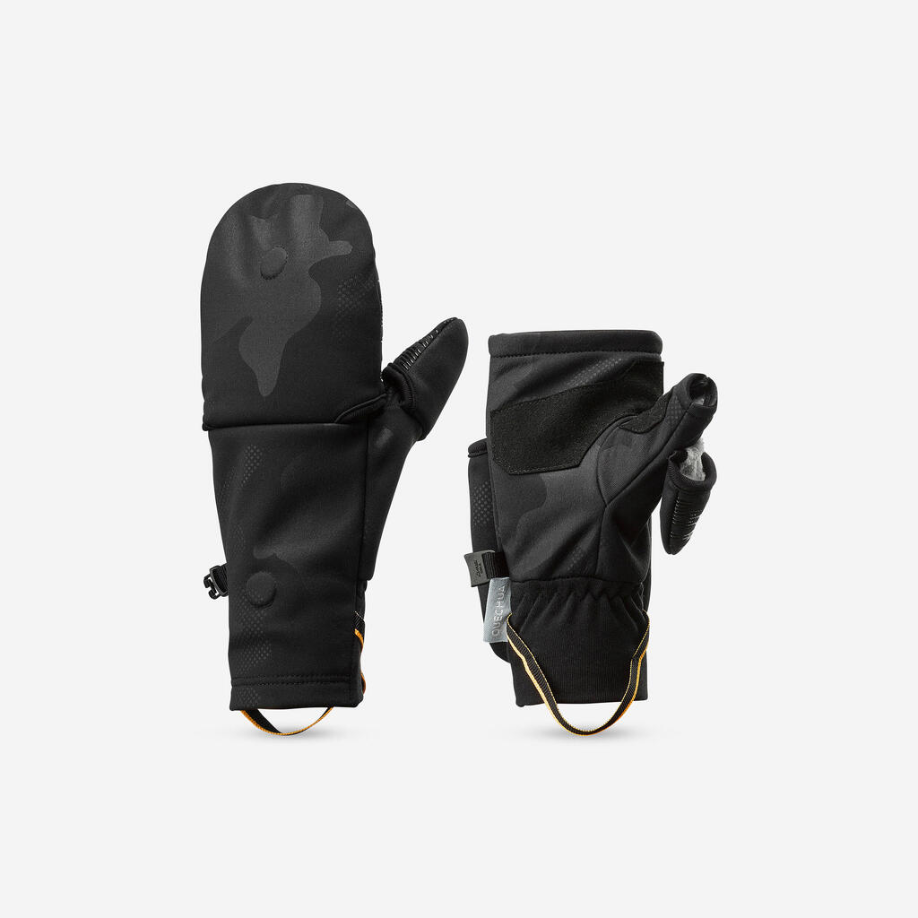 Kids’ fingerless hiking mittens, 6-14 years HIKE500 - Black