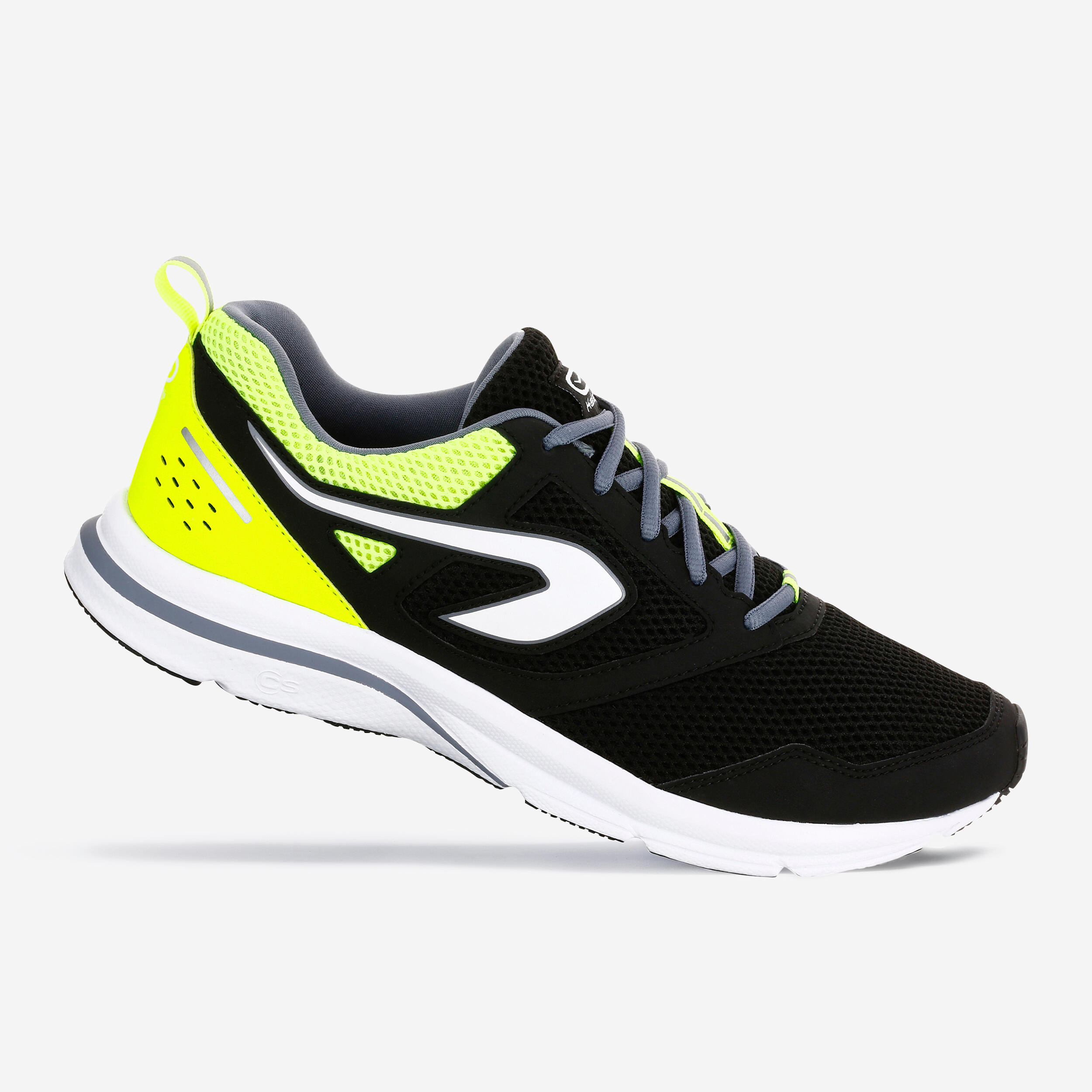 RUN ACTIVE MEN'S RUNNING SHOES - BLACK/YELLOW 1/6