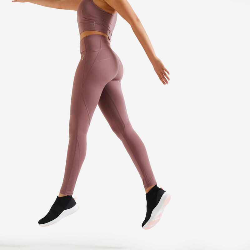 Colanți cu talie înaltă Fitness Roșu Damă