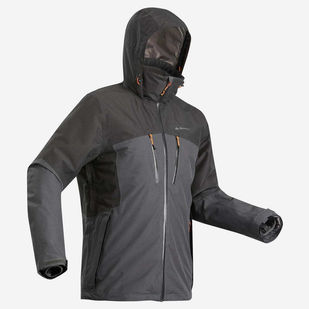 Chamarra Impermeable 3en1 para Hombre - Trekking y Viaje - TRAVEL 500 -10 °C - Negro