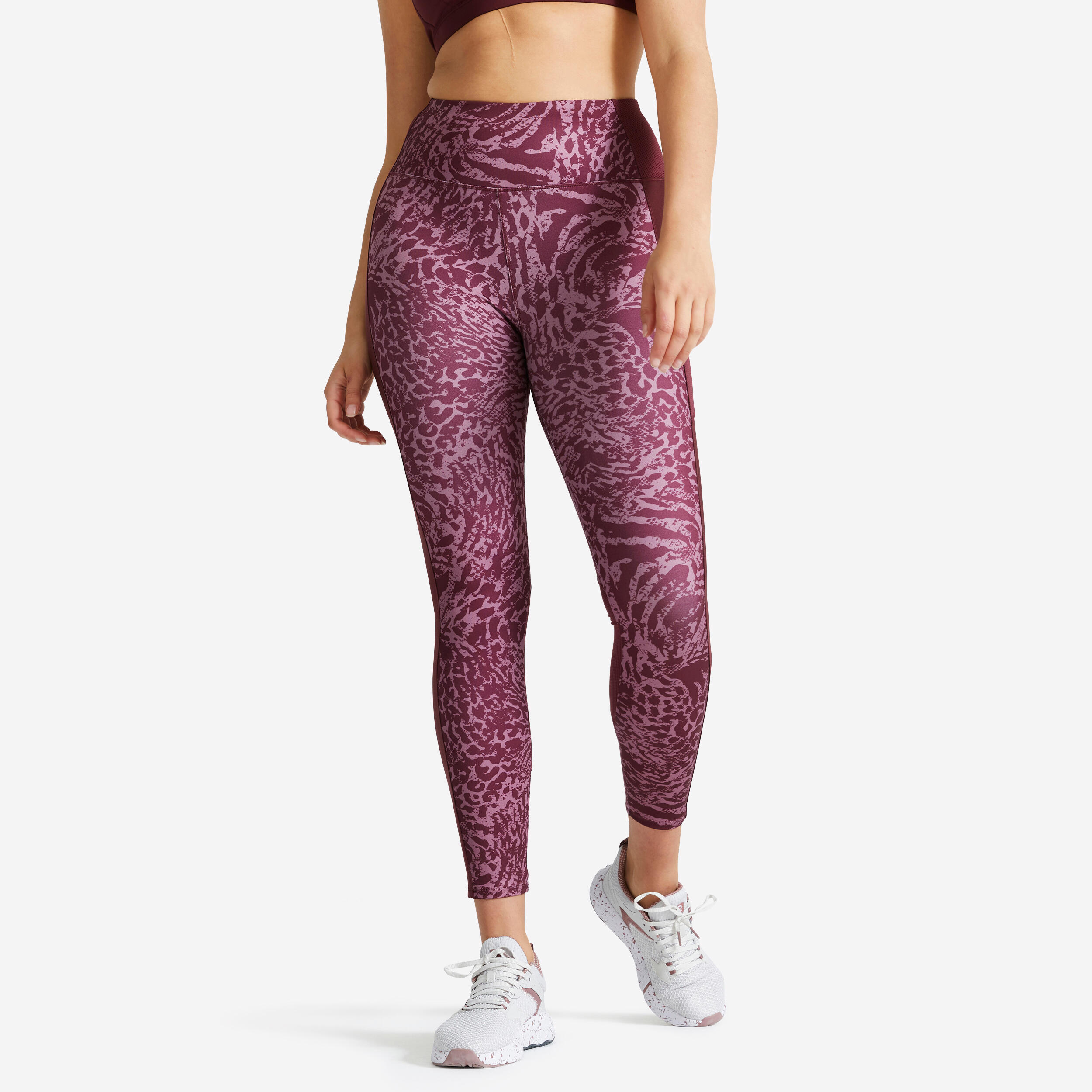 DOMYOS Women's phone pocket fitness high-waisted leggings, pink