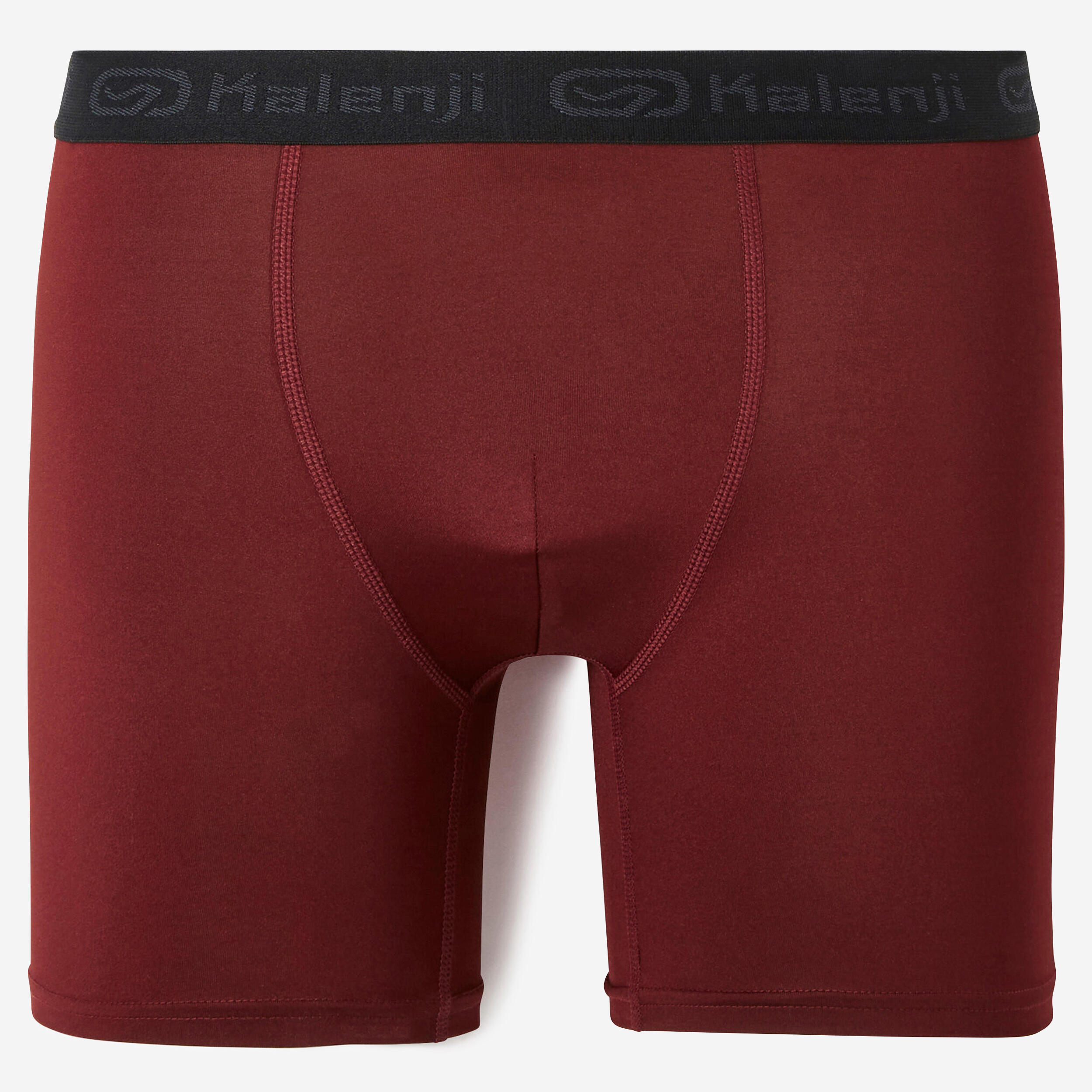 KALENJI Men's Breathable microfibre boxers - Burgundy