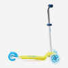 Kids' folding 3-wheeled light-up scooter, yellow