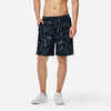 Kratke hlače za fitness 120 prozračne muške crno-sive s printom 