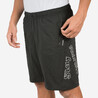 Men Sports Gym Shorts   Polyester With Zip Pockets - Black