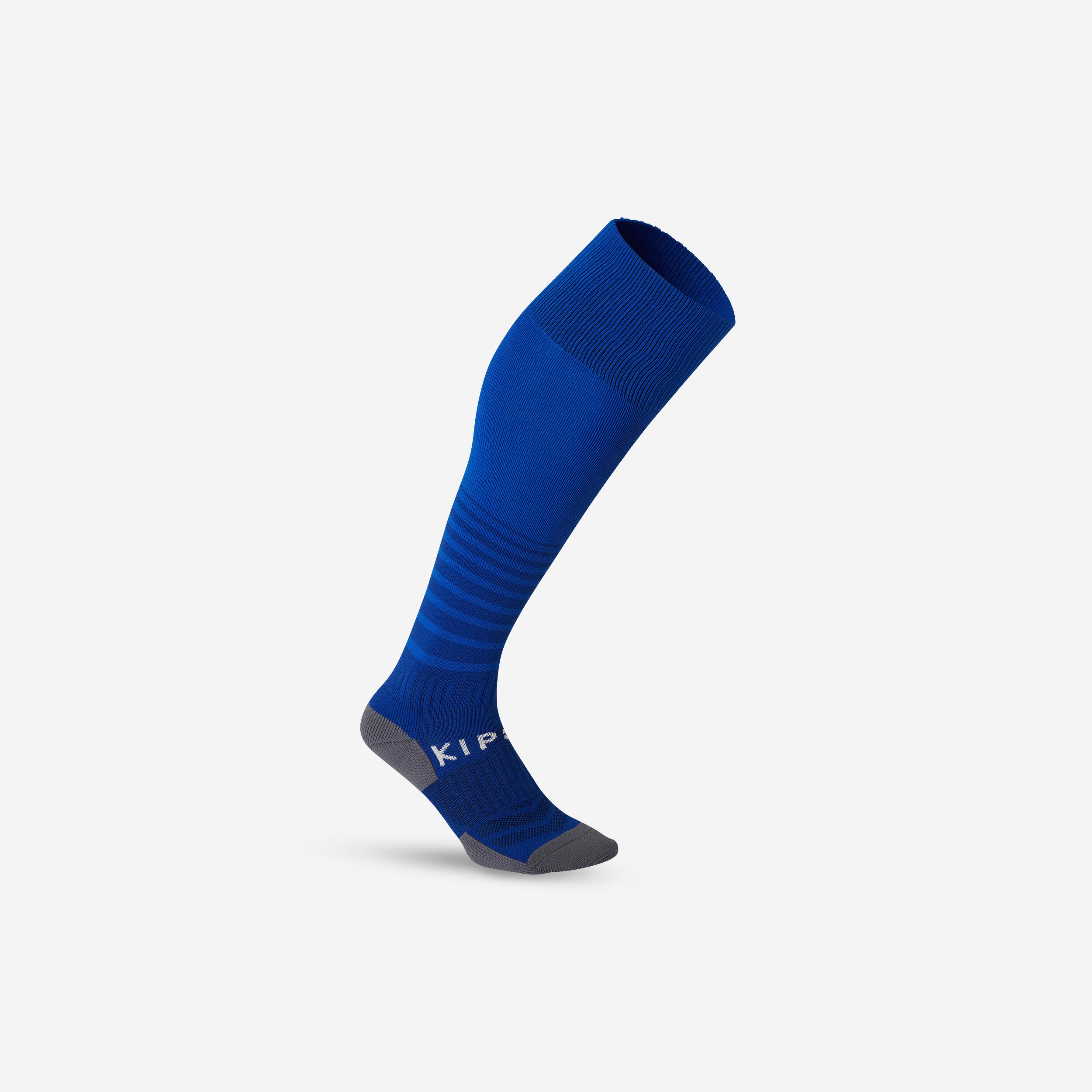 Chaussettes de football rayée F500 bleue - Enfants - KIPSTA