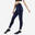 Women's phone pocket fitness high-waisted leggings, blue