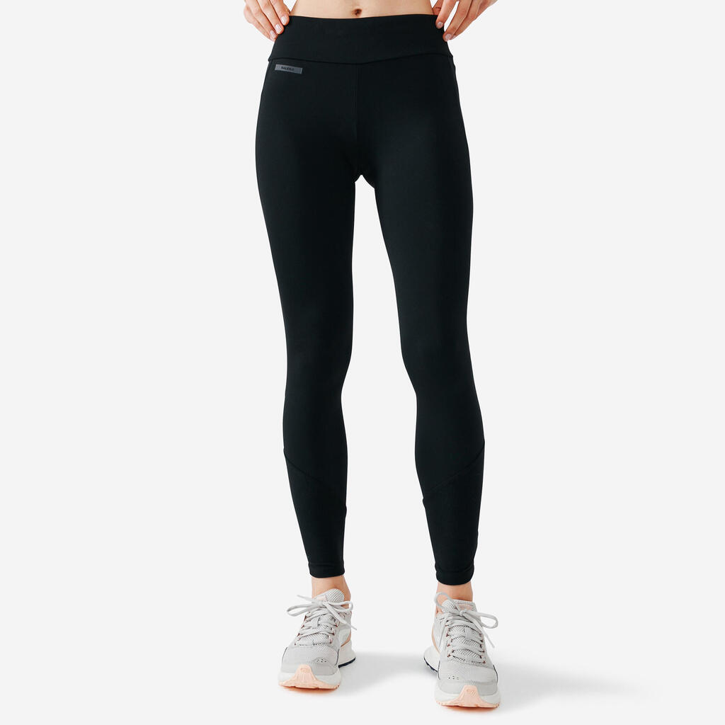 Laufhose lang Damen - Warm schwarz