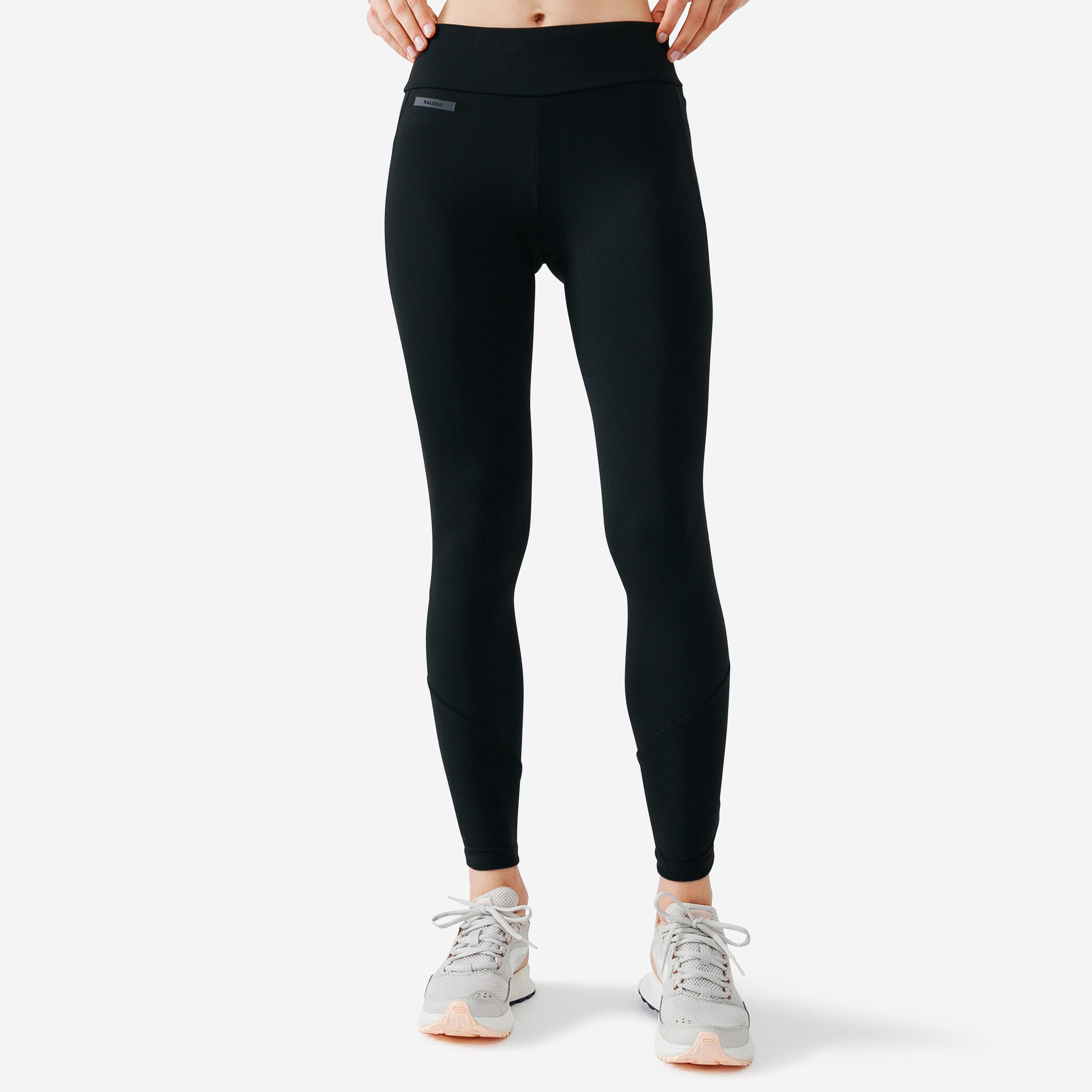women s jogging tights kalenji run warm black