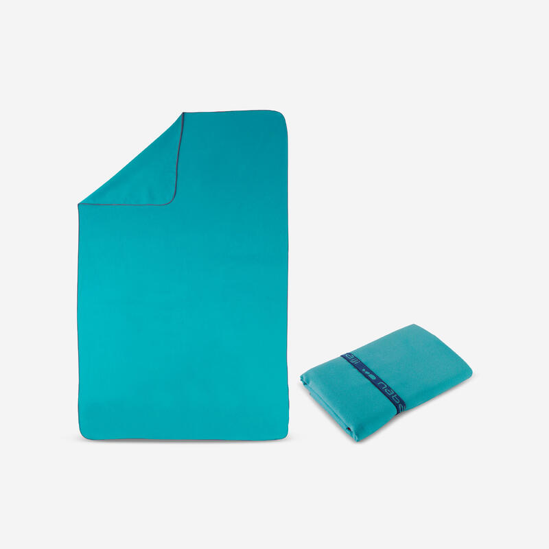 Serviette de bain microfibre bleu taille XL 110 x 175 cm