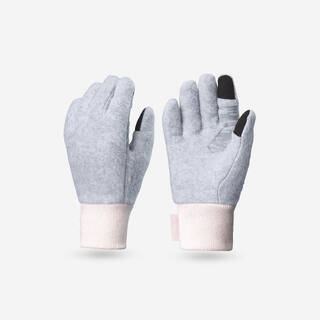 Kids' Fleece Gloves 6-14 Years  HIKE500 - Grey