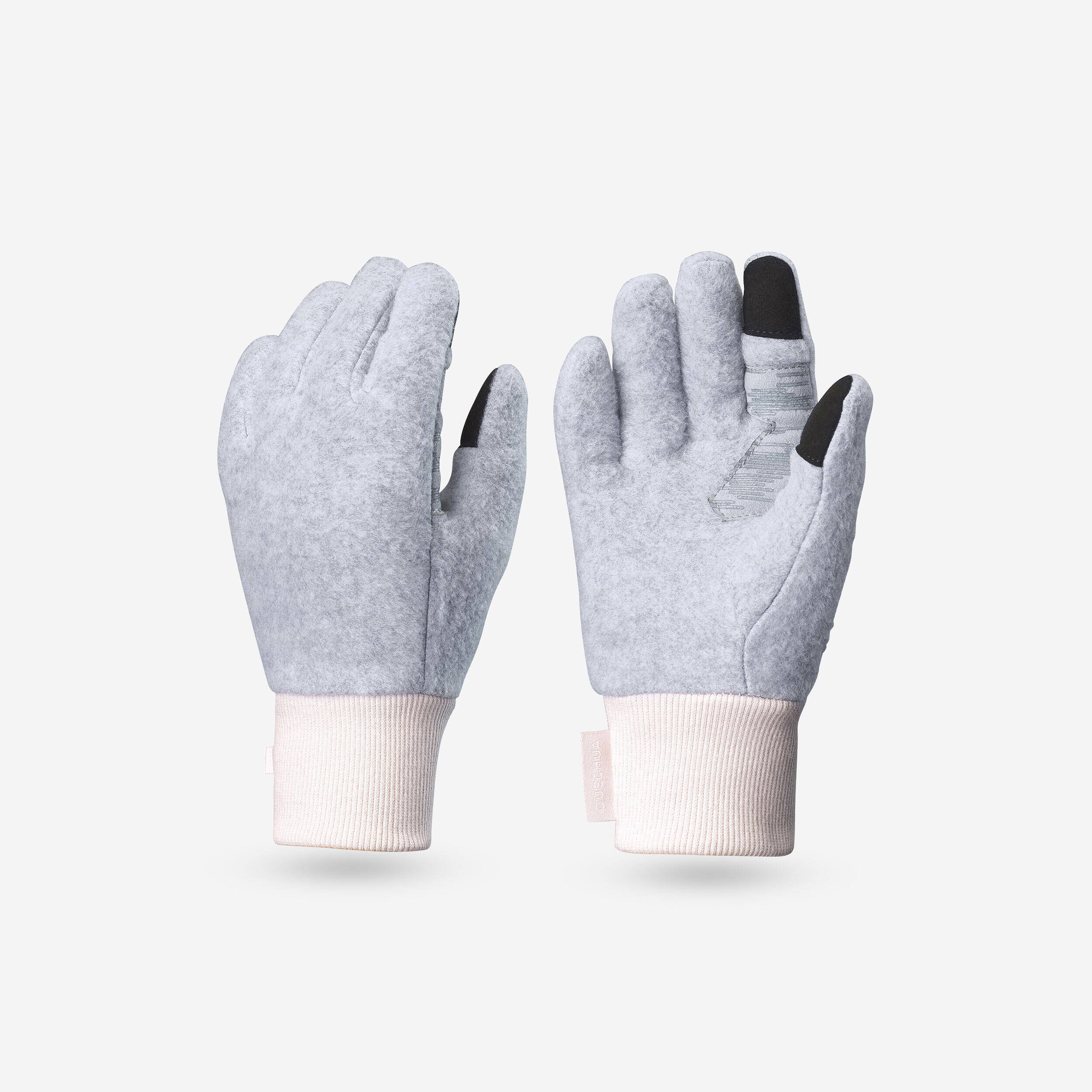 Kids' Fleece Gloves 6-14 Years  HIKE500 - Grey -  1