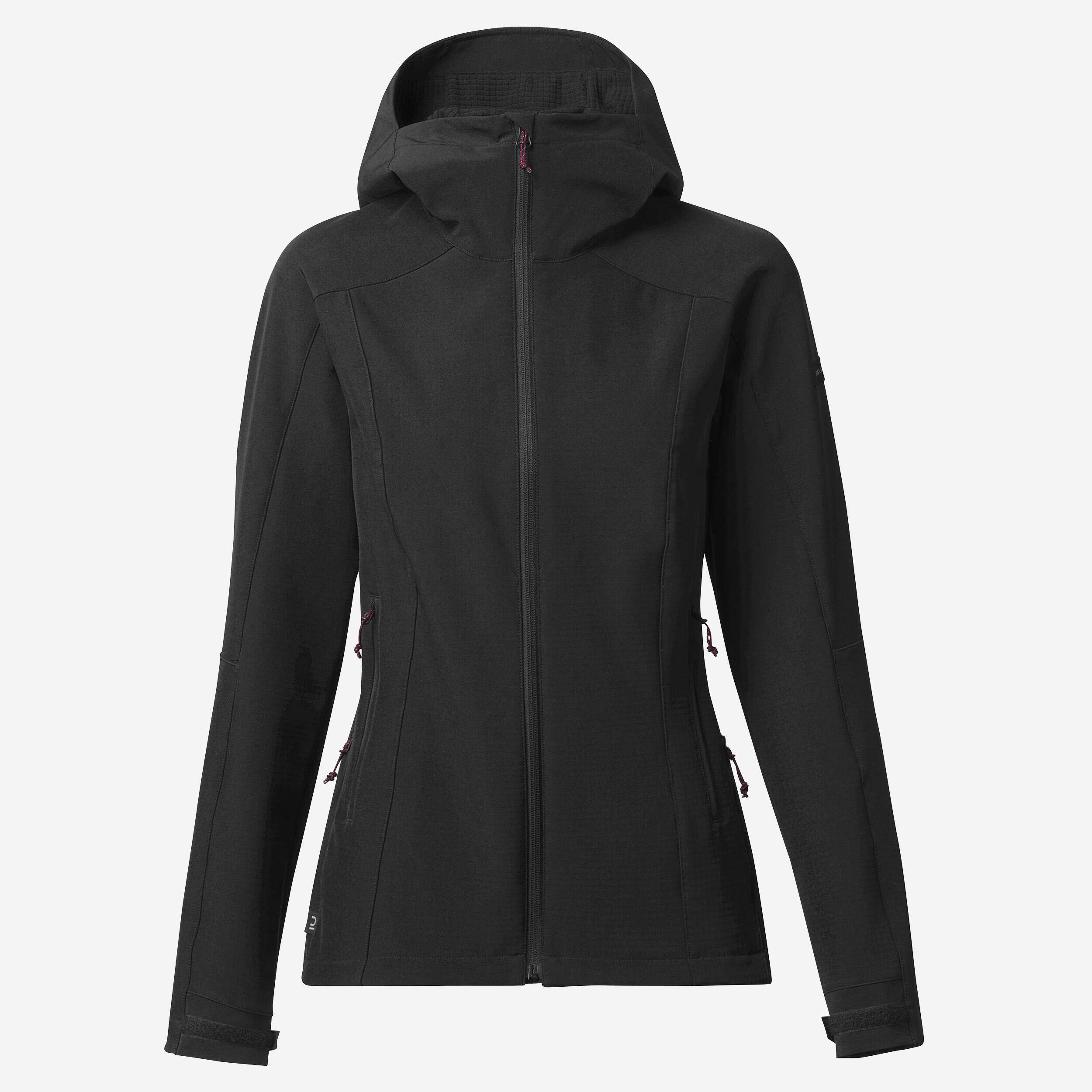Women’s windproof softshell jacket, MT500 - Black -  1