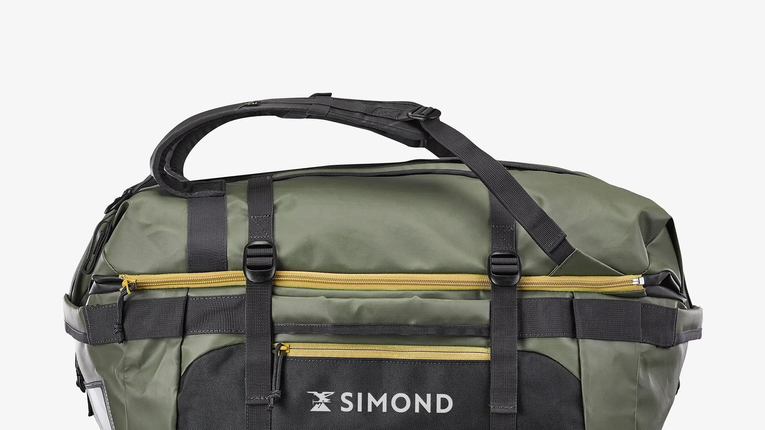 Repairing a green Extend 40/60L trekking travel bag