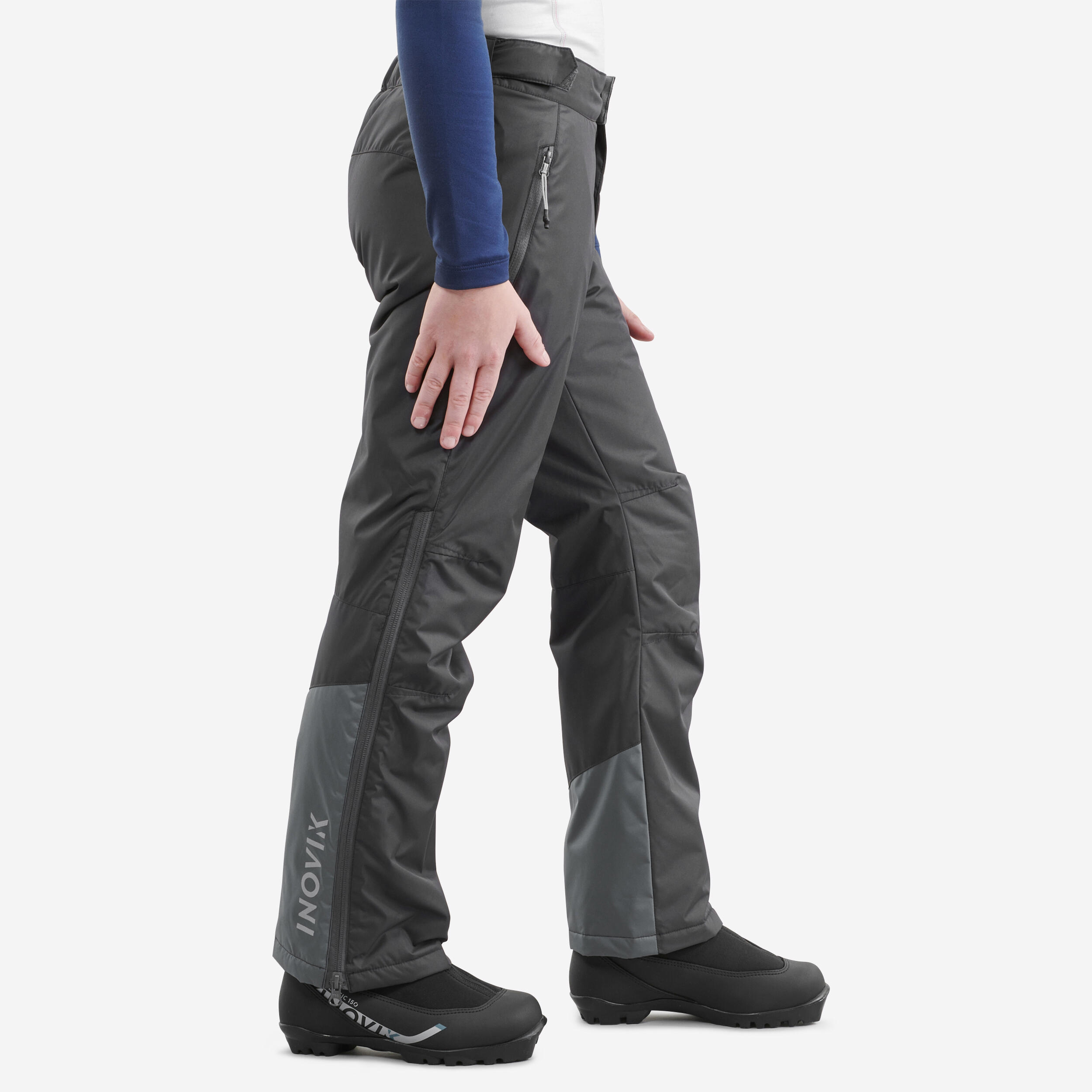 Kids' Warm Cross-Country Ski Trousers XC S PANT 100 - Grey 1/5