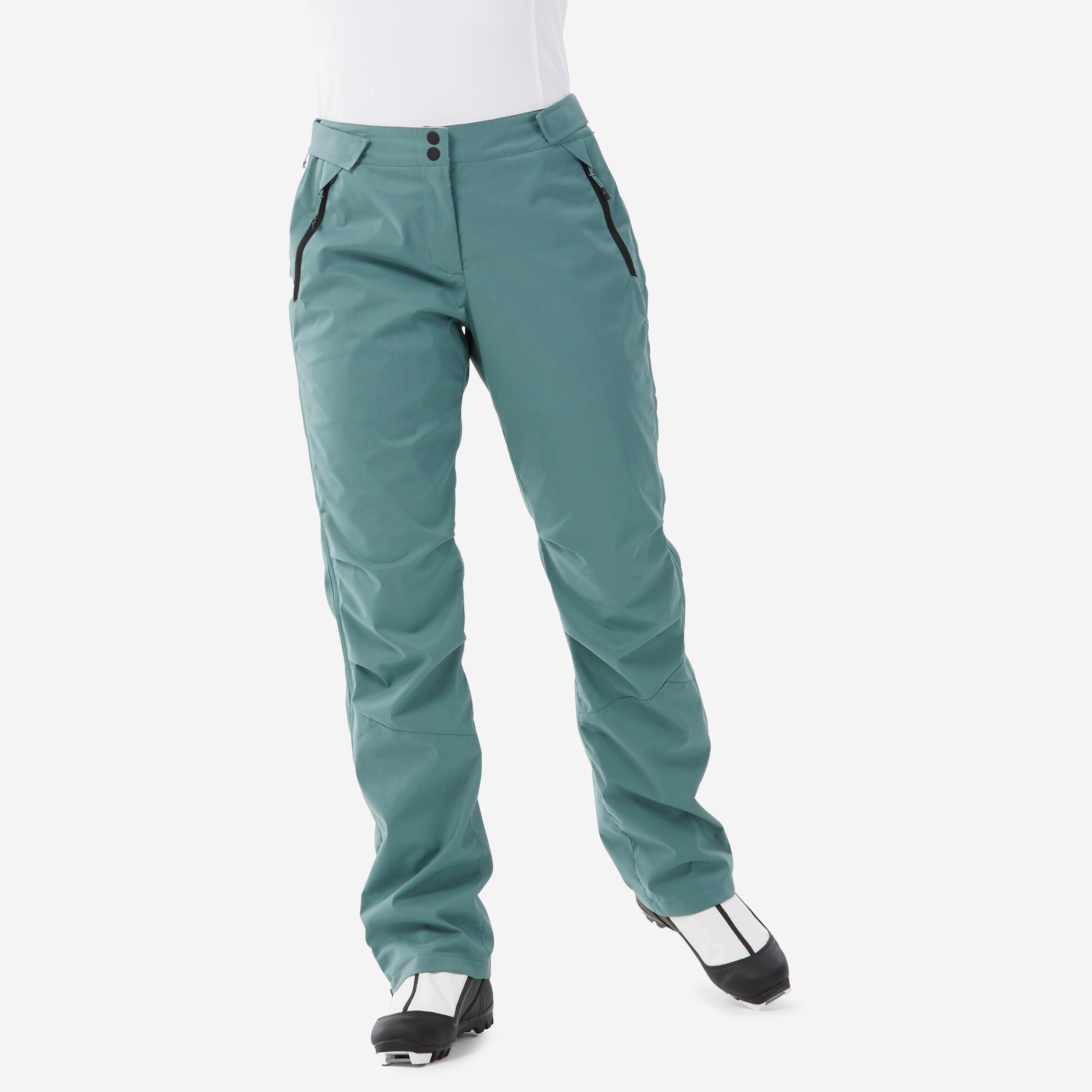 INOVIK WOMEN'S 150 CROSS-COUNTRY SKI OVER-TROUSERS - GREEN