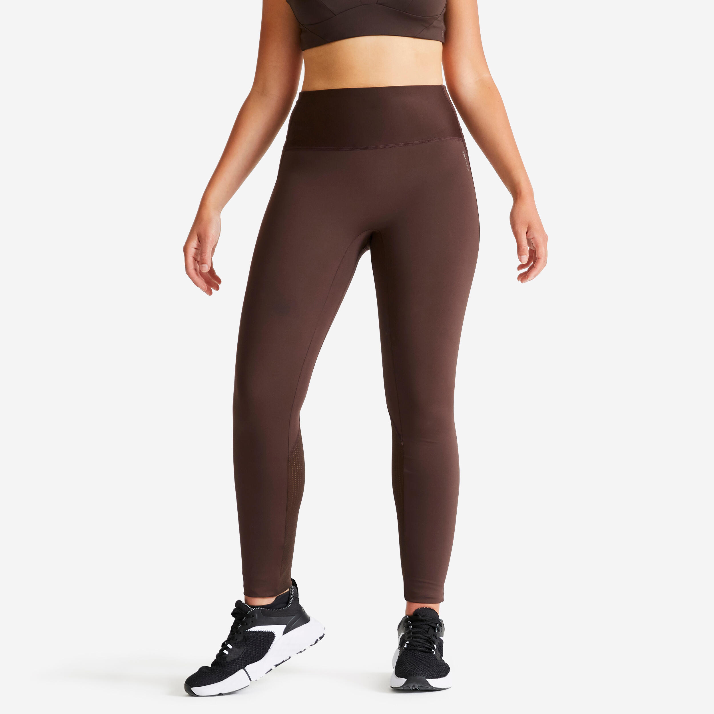 Women's High-Waisted Body-Shaping Fitness Cardio Leggings - Brown