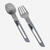 Set 2 couverts pliants 900, fourchette + cuillère, en acier inox pour le camping