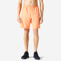 Short de fitness essentiel respirant poches zippés homme - orange