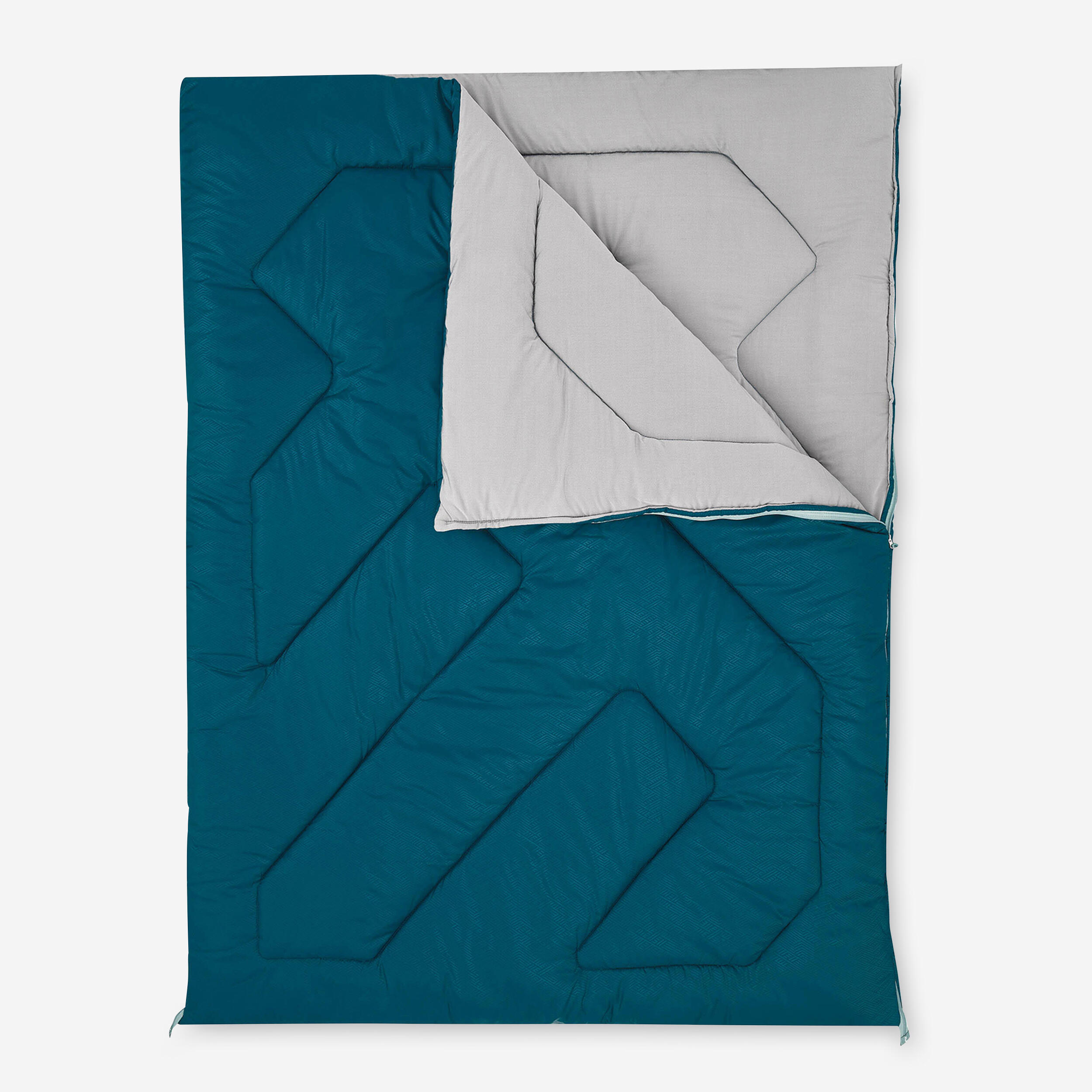 Saco-cama de campismo - arpenaz 10° duplo - 2 pessoas - azul