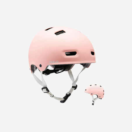 Rožnata čelada za rolanje, rolkanje, vožnjo s skirojem MF500 