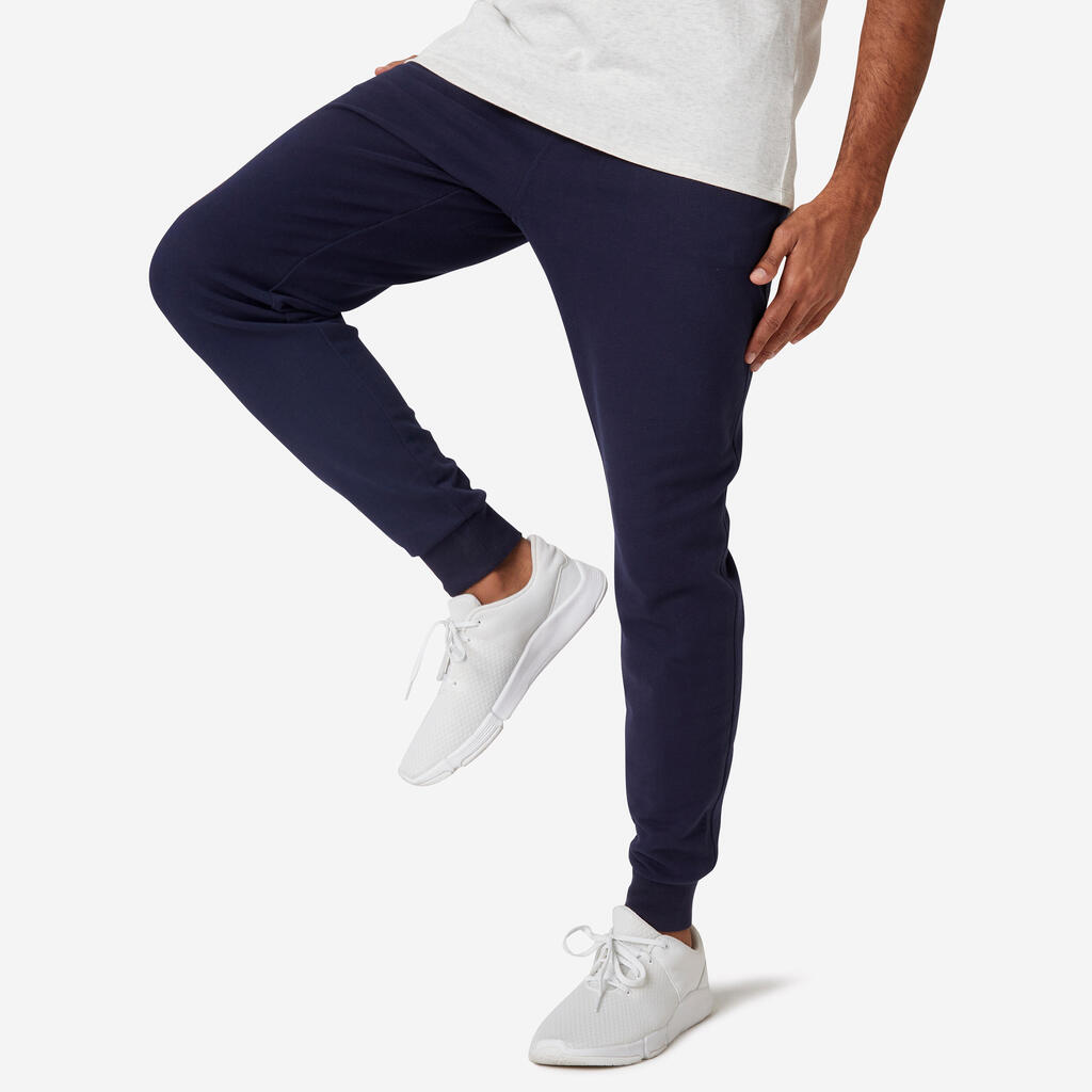 Pantalón jogger de fitness con bolsillos para Hombre 500 gris