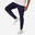 Pantaloni uomo fitness 500 slim misto cotone blu