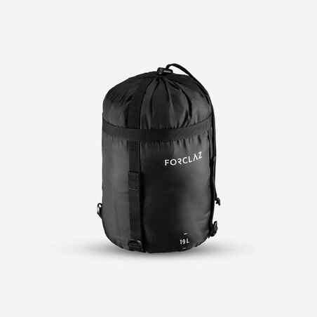 Funda De Compresión De Saco De Dormir Camping Trekking Forclaz 19L Negro