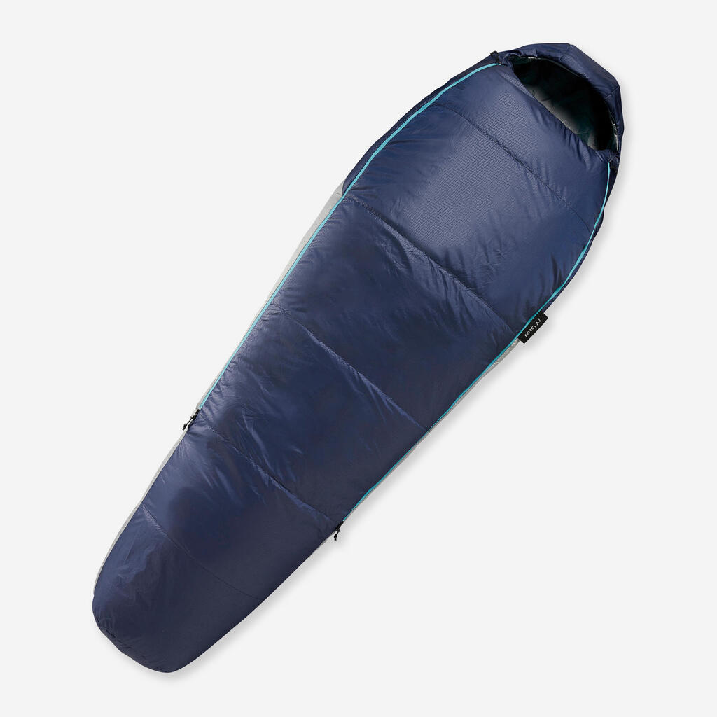 Turistinis miegmaišis „MT500 15°C“, sintetinis, mėlynas