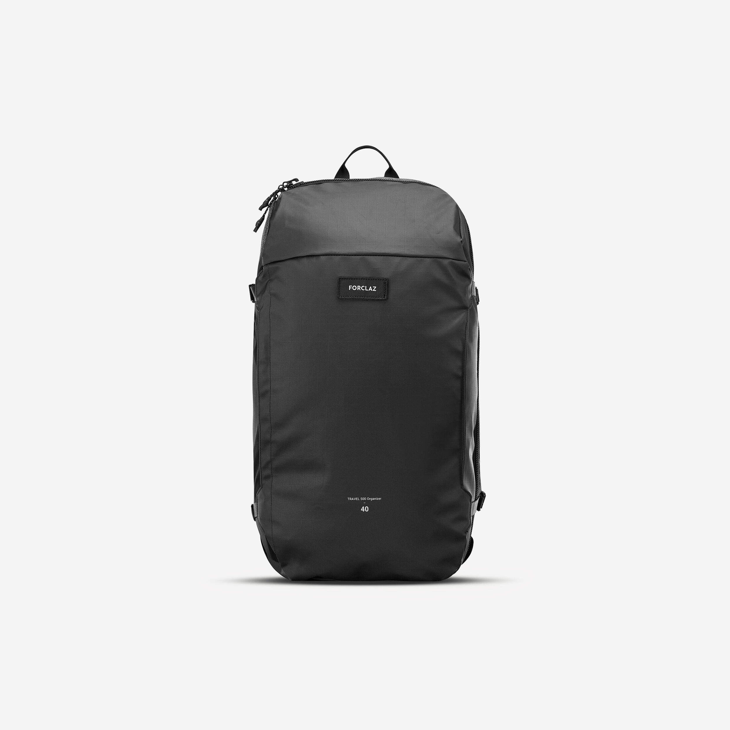 FORCLAZ Travel Backpack 40 L - Travel 500 ORGANIZER Black